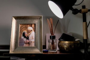 pre wedding photos in a photo frame